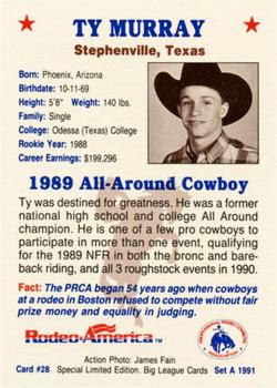 1991 Rodeo America Set A #28 Ty Murray Back